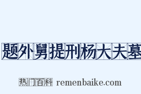 题外舅提刑杨大夫墓是什么意思的图片